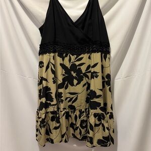 Black and Tan Floral Mini Dress